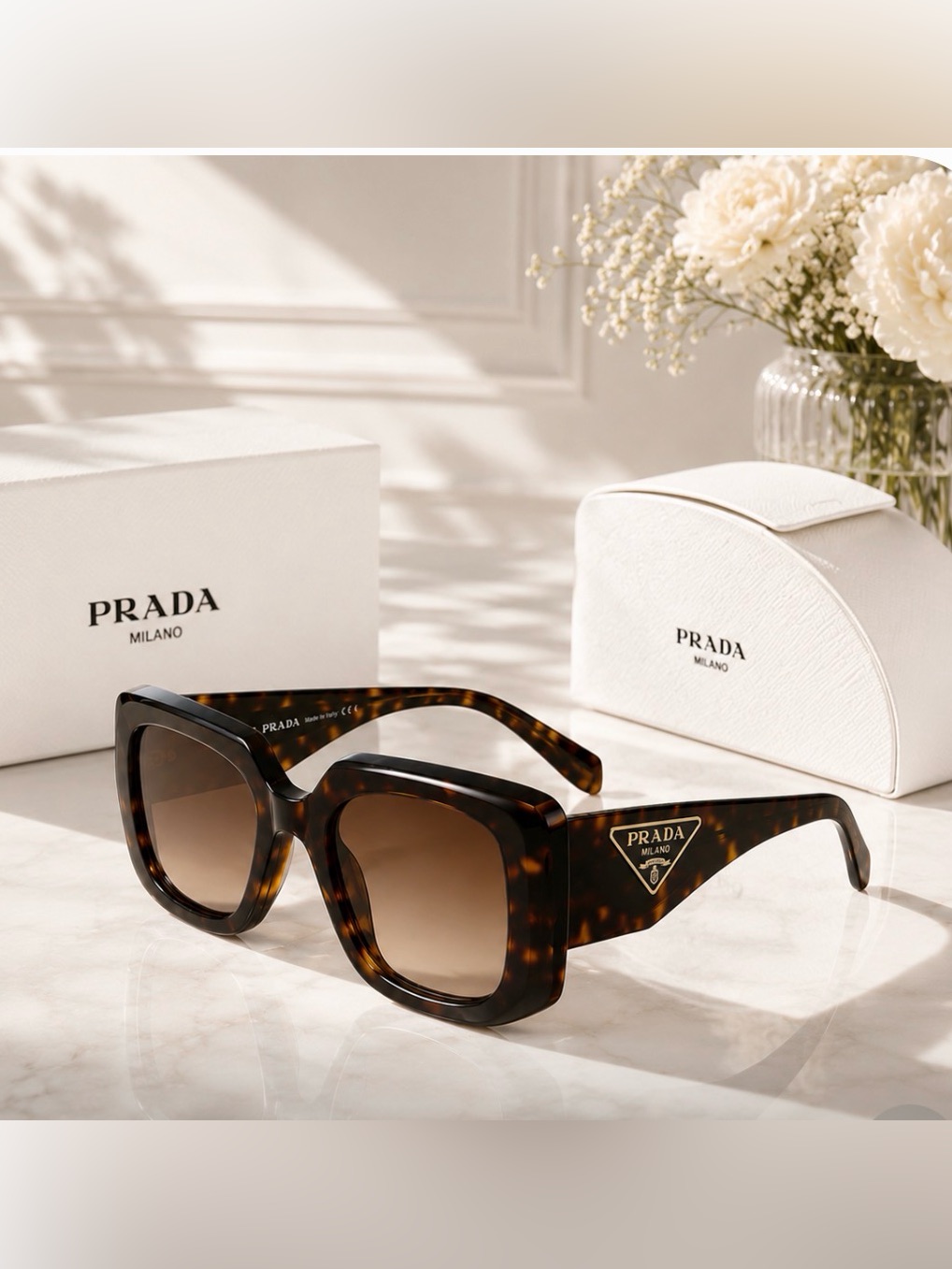 Womenâs Prada Brown Tortoise Sunglasses-Excellent Condition!